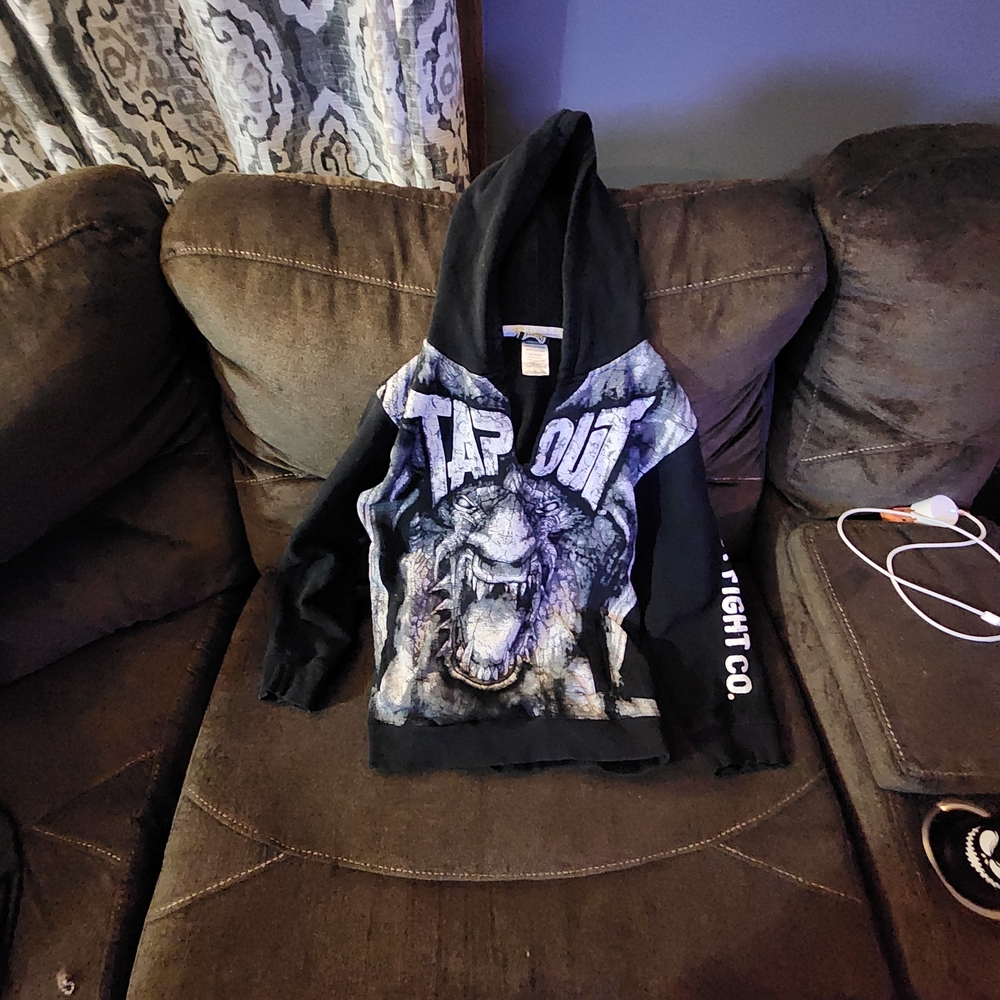 Tapout Kids Black and White Graphic Hoodie